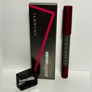 Vasanti Matte Crush Lipstick Pencil “Berry First Kiss” Full Size NIB w/Sharpener